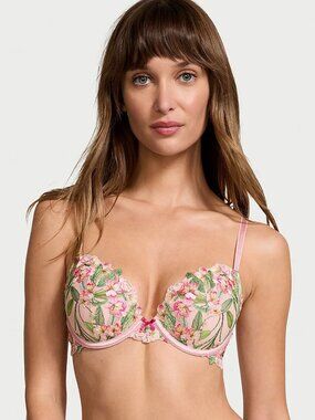Victoria's Secret Dream Angels Lily Embroidery Shimmer Push-Up Bra. 34B